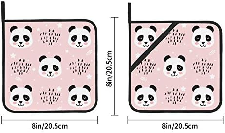 Mutlu Panda büyük siyah göz güzel tencere tutucular mutfak seti ısıya dayanıklı ısı Mat 2 adet sıcak ped tencere