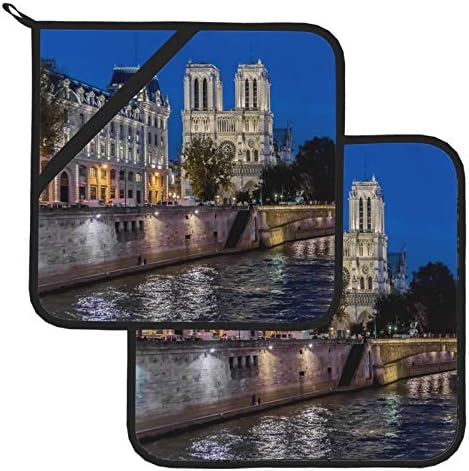 Büyük Güzel Notre Dame De Paris Sıcak Pedler Mutfak için ısıya Dayanıklı Sıcak Pedler Mutfaklar için 2 Adet Tencere