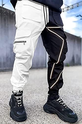 BOOMLEMON erkek Kargo koşucu pantolonu Yansıtıcı Teknik Hip Hop harem pantolon Punk Streetwear Taktik eşofman altları
