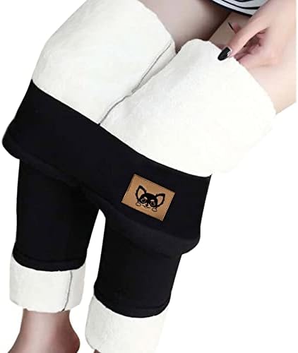HgNAY kadın Kış Sıcak Polar Astarlı Tayt-Kış Yüksek Belli Sıkı Kalın Kaşmir Termal pantolon Sweatpants