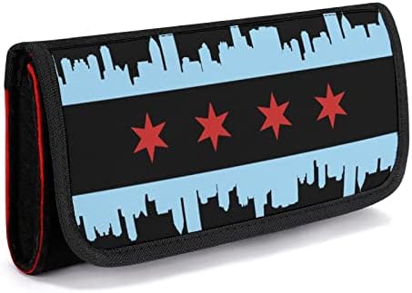 Chicago Şehir Bayrağı Taşıma Çantası Anahtarı Taşınabilir Oyun Konsolu saklama çantası Kart Yuvası ile