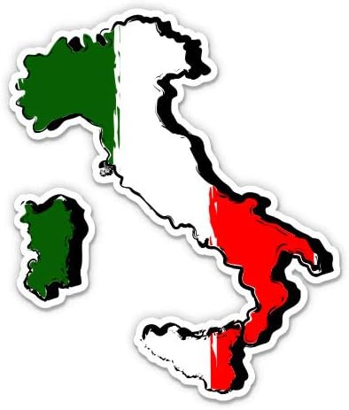 İtalya Ülke Haritası İtalyan Bayrağı-3 vinil yapışkan-Araba Laptop için Su Şişesi Telefon Su Geçirmez Çıkartma