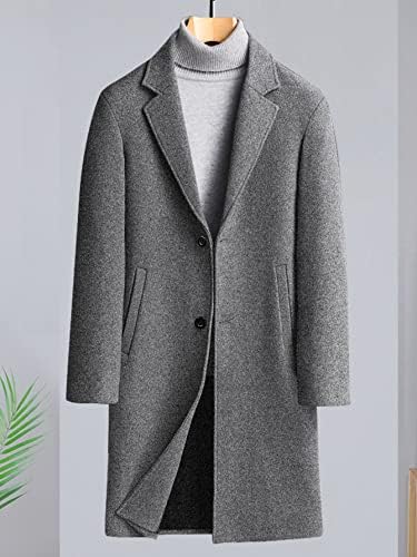 Erkekler için ceketler Erkekler 1 adet Yaka Yaka Tek Göğüslü Palto (Renk: Koyu Gri, Boyut: XX-Large)