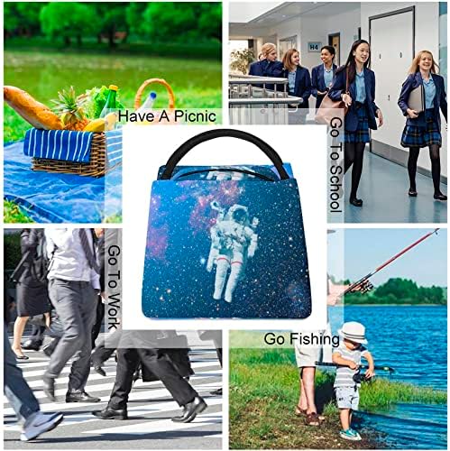 Astronot Uzay Yalıtımlı Öğle Yemeği Çantası Kadın Erkek Kullanımlık yemek kabı Moda yemek taşıma çantası Piknik için