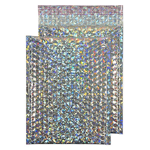 Blake Purely Packaging C5 + 250 x 180 mm Metalik Dolgulu Kabarcık Zarfları Soyun ve Kapatın (MBHRA250/10) Holografik-10'lu