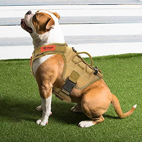 Manificent Taktik Köpek Koşum Küçük Köpekler için Tam Vücut, Yansıtıcı Çekme Hizmeti Yok Kulplu Köpek Yeleği Amerikan