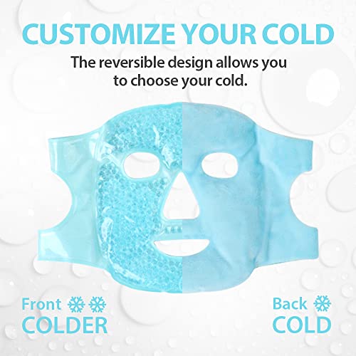 NEWGO Jel Yüz Maskesi Soğuk Paketi Kullanımlık, Jel Göz Maskesi Sıcak Soğuk Terapi Buz Yüz Maskesi Migren, Baş Ağrısı,
