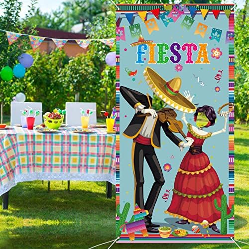 Fiesta Çift Fotoğraf Kapı Afiş Meksika Temalı Parti Oyunu Dekorasyon Dev Kumaş Fiesta fotoğraf kabini Arka Plan Komik