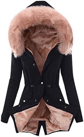 Fragarn Bayan Kapşonlu Ceket Bayan Ceket Bayan Kış Sıcak Kalın Uzun Ceket Kapşonlu Palto