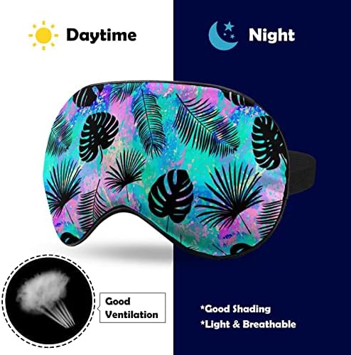 Renkli Desen Plam Yaprak Yumuşak Göz Maskeleri Ayarlanabilir Kayış ile Hafif Rahat Körü Körüne Uyku için