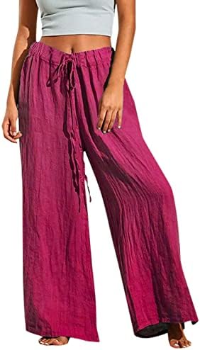 MIASHUI Artı Boyutu rahat pantolon Takım Elbise Kadın Bayan Gevşek Rahat İpli Yüksek Bel Pantolon Düz Renk Düz Pantolon