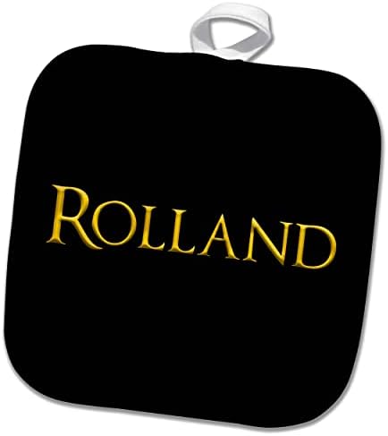 Amerika'da 3dRose Rolland ortak erkek bebek adı. Siyah muska tutucularda sarı (phl-364512-1)