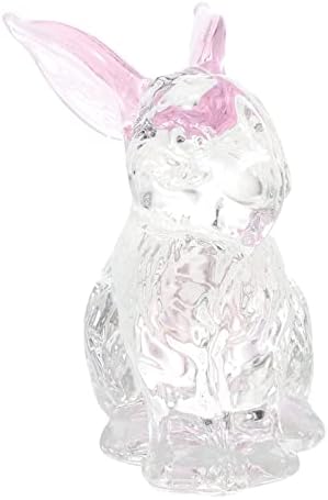 Veemoon Tavşan Dekor Kristal Tavşan Heykelcik, 2023 Çin Tavşan Üflemeli Cam Tavşan Hayvan Figürleri Tavşan Ev Dekor
