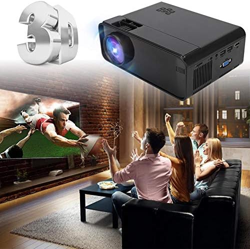 ASHATA Mini LED Projektör,1080P HD 4K WiFi Bluetooth 1080P LED Projektör, Android 6.0 için Taşınabilir Akıllı Ev