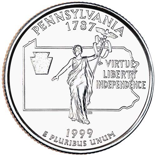 1999 D BU Pennsylvania Eyalet Mahallesi Seçimi Dolaşımsız ABD Darphanesi