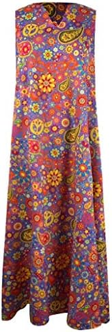 terbklf Bayan Kolsuz Elbise Cepler ile Vintage Elbiseler Kadınlar için Artı Boyutu Maxi Elbiseler Kadınlar için Rahat