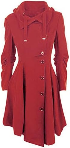 Isıtıcı Katı Fit Bluzlar Kadın Davlumbaz Okul Salıncak Ceket Uzun Kollu Kış Polyester Peplum Casual Palto Bombacı
