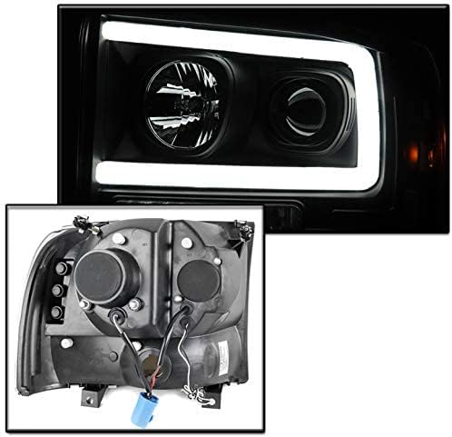 ZMAUTOPARTS LED Projektör Farlar Farlar Siyah ile Uyumlu 1999-2004 Ford F-250 F-350 F-450 F - 550 Süper Görev
