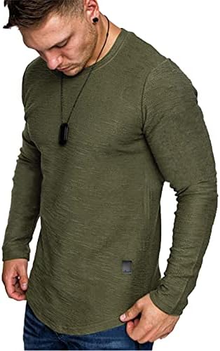 Erkek Kas Egzersiz T Shirt Vücut Geliştirme Moda Gömme Gömlek Uzun Kollu Hipster Hip Hop Tee Üst