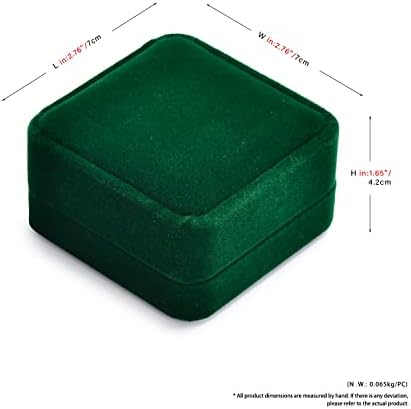 Ahşap Takı Hediye Kutusu Küpe için Küçük Yeşil Kadife Takı Küpe Hediye Kutusu