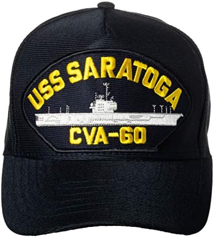 Amerika Birleşik Devletleri Donanması USS Saratoga CVA-60 Supercarrier Gemi Amblemi Yama Şapka Lacivert beyzbol Şapkası