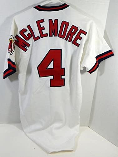 1987 California Angels Mark McLemore 4 Oyun Kullanılmış Beyaz Forma 42 DP22402 - Oyun Kullanılmış MLB Formaları