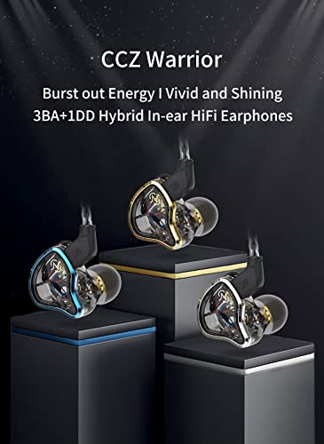 kulak Monitörü CCZ Warriors Kablolu Kulaklık kulak içi Kulaklık 3BA+1DD Kulaklık IEM 2Pin Ayrılabilir Kablo Stüdyo
