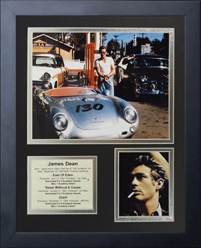 Efsaneler Asla Ölmez James Dean Porsche Çerçeveli Fotoğraf Kolajı, 11 x 14 inç