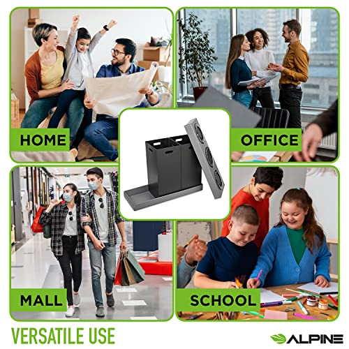 Alpine Industries AdirPro Geri Dönüşüm Merkezi 28 Galon - Dayanıklı Oluklu Plastik Atık/Çöp Organizatörü Mutfak Ofis