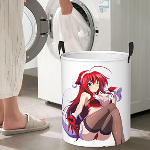 Anime Lise DxD çamaşır sepeti Su Geçirmez Yuvarlak çamaşır sepeti Kirli giysi saklama Katlanabilir çamaşır sepetleri