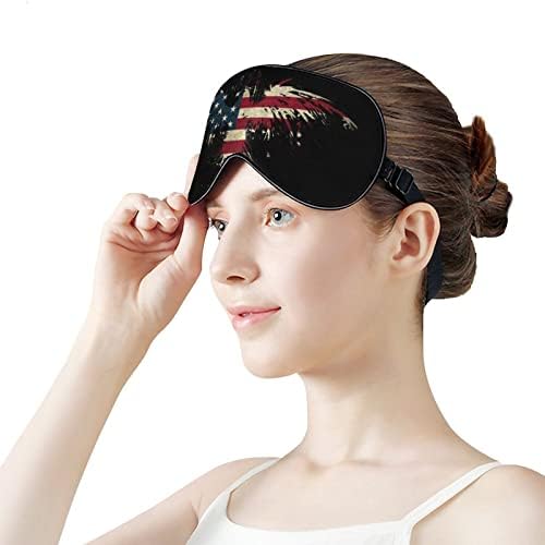 FunnyStar Amerikan Bayrağı Kartal yumuşak Uyku Maskesi Göz Kapağı Uyku Körü Körüne Mükemmel blokları ışık Ayarlanabilir
