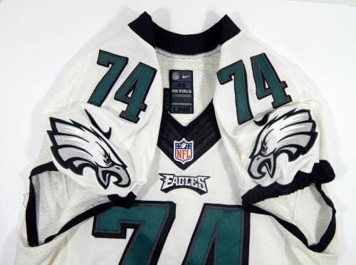 2015 Philadelphia Eagles Jeremy Towns 74 Oyun Kullanılmış Beyaz Forma 46 DP28633-İmzasız NFL Oyun Kullanılmış Formalar