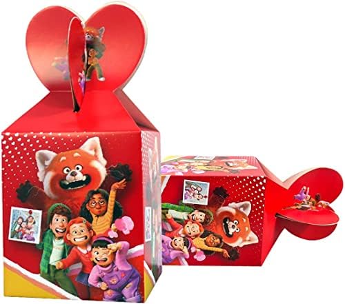 12 Paketi Dönüm Kırmızı Parti hediye keseleri - Şeker Çanta Dönüm Çocuklar için Kırmızı Doğum Günü Parti Malzemeleri