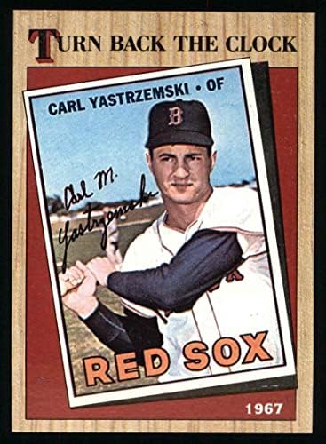 1987 Topps 314 Saati Geri Çevir Carl Yastrzemski Boston Red Sox (Beyzbol Kartı) NM / MT Red Sox