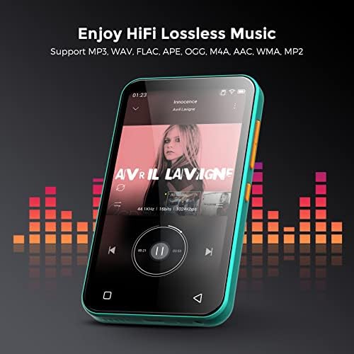 TİMMKOO MP3 Çalar Bluetooth, Taşınabilir HiFi Ses Mp3 Müzik Çalar ve Koşu Kol Bandı Anahtarlık Kol Bandı (Mavi)