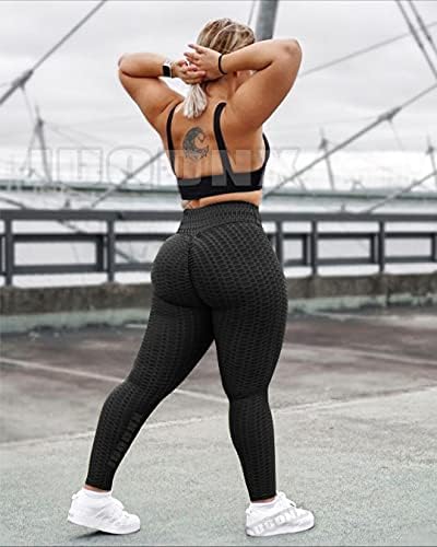 JUQDNX TİK Tok Tayt Kadınlar için Popo Kaldırma Tayt Yüksek Belli Ganimet Yoga Pantolon Karın Kontrol Egzersiz Tayt