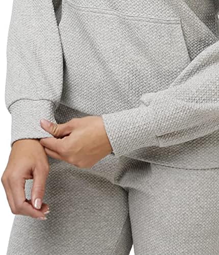 FOCO Kadın Takım Logosu Yumuşak Gri Dokuma Moda Uzun Kollu Kapüşonlu Sweatshirt