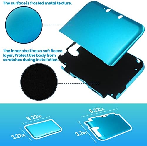 OSTENT Anti-Şok Sert Metal Kutu Kapak Kılıf Shell Nintendo 3DS XL LL (Açık Mavi)