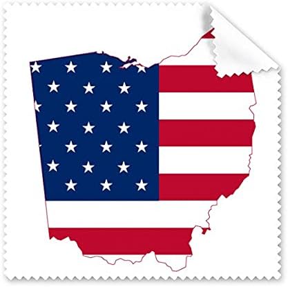 Ohio ABD Haritası Yıldız Çizgili Bayrak Şekli Temizlik Bezi Telefon Ekran Gözlük Temizleyici 5 adet
