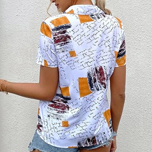 Kadınlar için T Shirt Grafik kadın Yaz Moda Grafik Baskı Yaka Hırka Rahat Kısa Kollu Gömlek