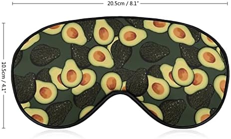 Avokado Baskılı Uyku Göz Maskesi Yumuşak Körü Körüne Göz Kapağı Ayarlanabilir Kayış ile Gece Siperliği Seyahat Şekerleme