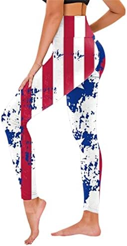 Amerikan Bayrağı Tayt Kadınlar için Sıska Amerikan Bayrağı Yoga Tayt Konfor Atletik Egzersiz Popo Kaldırma Yoga Koşu