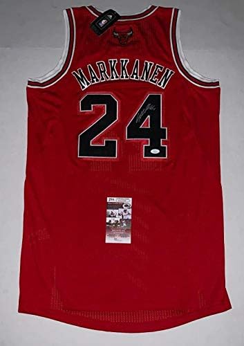 Lauri Markkanen imzalı Kırmızı Chicago Bulls Adidas Otantik forması JSA İmzalı NBA Formaları