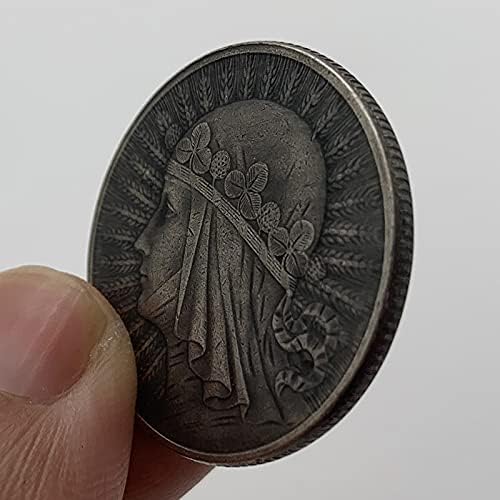 1932 Lehçe Taç Pirinç Eski Gümüş Madalya Koleksiyonu Sikke 27mm Bakır Gümüş Sikke Sihirli Oyun hatıra parası