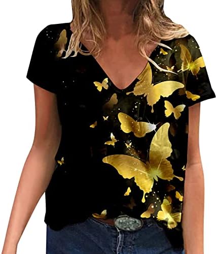 Moda Rahat Vintage Kare Boyun Katı Kısa Kollu T Shirt Kadınlar için Yaz Gevşek Fit Hafif Tişörtü