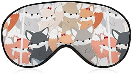 Sevimli Köpek Veya Foxy Fox Kurt uyku Maskesi Gece Kapağı Göz Kadınlar Erkekler için Blok ışık Uçak Seyahat Şekerleme